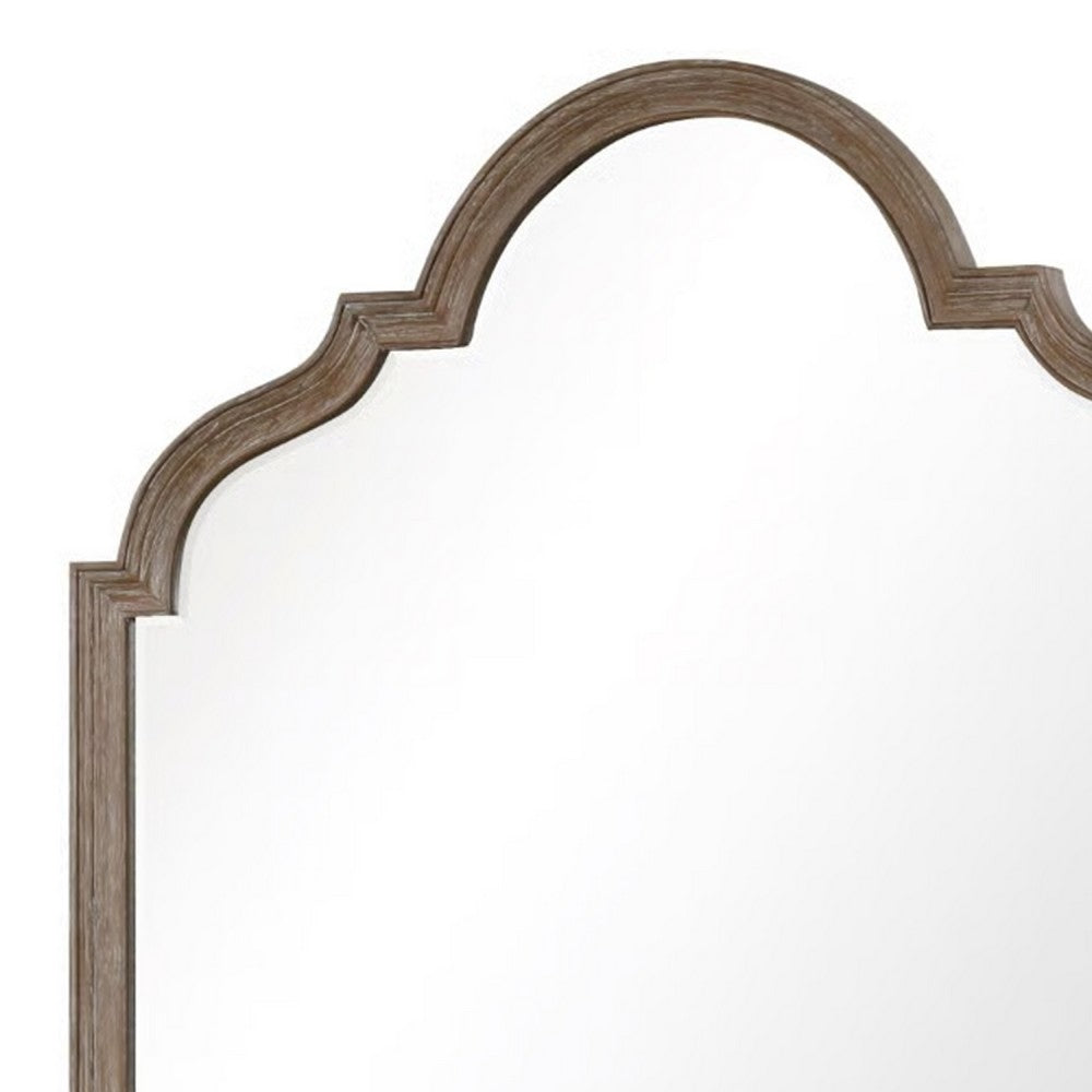 Lyla Dresser Mirror, Beveled Glass, Rustic Oak Brown Solid Wood, 41x50 - BM340907