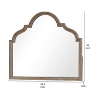 Lyla Dresser Mirror, Beveled Glass, Rustic Oak Brown Solid Wood, 41x50 - BM340907