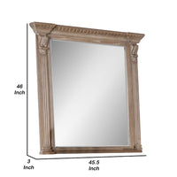 Reven Dresser Mirror, Beveled Glass, Weathered Oak Solid Wood, 46 Inch - BM340910