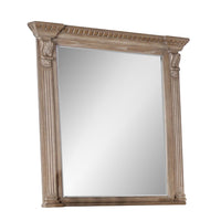 Reven Dresser Mirror, Beveled Glass, Weathered Oak Solid Wood, 46 Inch - BM340910