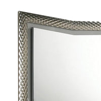 Vino 41 x 44 Dresser Mirror w LED, Glam Gray Wood, Silver Trim - BM340924