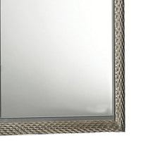 Vino 41 x 44 Dresser Mirror w LED, Glam Gray Wood, Silver Trim - BM340924