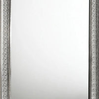 Cyl 36 x 41 Dresser Mirror with Scale Molding Trim, Metallic Gray Wood - BM340926