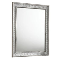 Cyl 36 x 41 Dresser Mirror with Scale Molding Trim, Metallic Gray Wood - BM340926