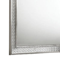 Cyl 36 x 41 Dresser Mirror with Scale Molding Trim, Metallic Gray Wood - BM340926