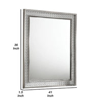 Cyl 36 x 41 Dresser Mirror with Scale Molding Trim, Metallic Gray Wood - BM340926