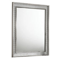 Cyl 36 x 41 Dresser Mirror with Scale Molding Trim, Metallic Gray Wood - BM340926