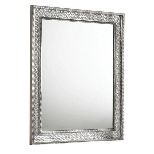 Cyl 36 x 41 Dresser Mirror with Scale Molding Trim, Metallic Gray Wood - BM340926
