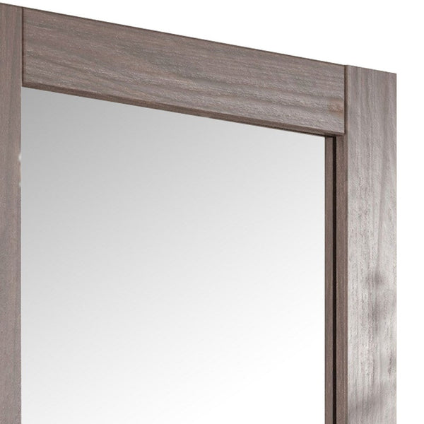 Stav 40 Inch Wall Mirror, Rustic White Solid Wood Rectangular Frame - BM340927