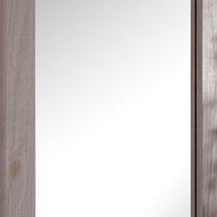 Stav 40 Inch Wall Mirror, Rustic White Solid Wood Rectangular Frame - BM340927