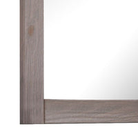 Stav 40 Inch Wall Mirror, Rustic White Solid Wood Rectangular Frame - BM340927