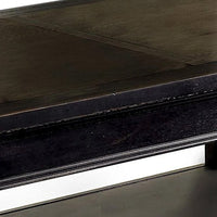Medy Coffee Table with Lower Shelf, 48 Inch, Antique Black Wood Veneer - BM340933