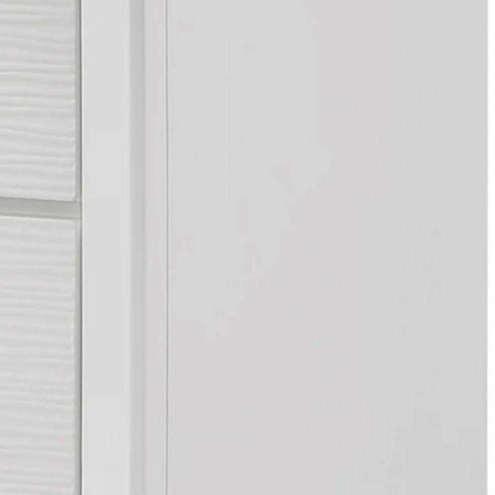Tory Nightstand, 2 Drawers, White Solid Wood, Bronze Round Knobs - BM340934