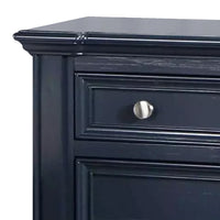 Zeny Nightstand, 1 Cup Handle Drawer w 1 Shelf, Slate Blue Solid Wood - BM340936