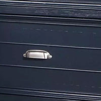 Zeny Nightstand, 1 Cup Handle Drawer w 1 Shelf, Slate Blue Solid Wood - BM340936