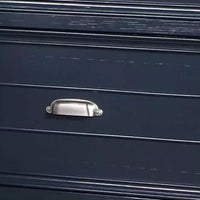 Zeny Nightstand, 1 Cup Handle Drawer w 1 Shelf, Slate Blue Solid Wood - BM340936