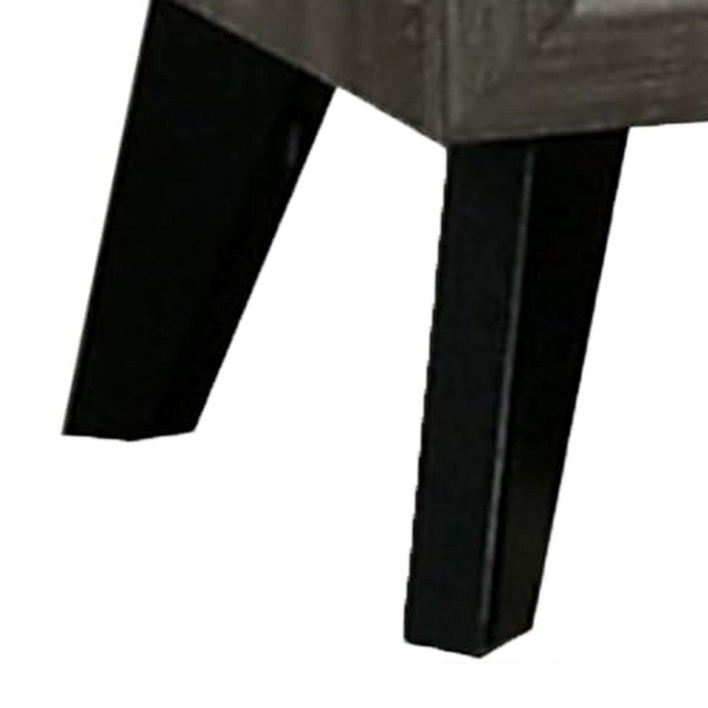 Vey Nightstand with 2 Drawers, Gray Chevron Patterned Fronts - BM340937