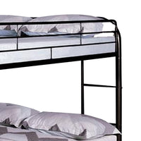 Raina Twin Over Twin Bunk Bed, Black Metal Frame, Attached Side Ladder - BM340945