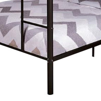 Raina Twin Over Twin Bunk Bed, Black Metal Frame, Attached Side Ladder - BM340945
