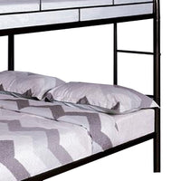 Raina Twin Over Twin Bunk Bed, Silver Metal Frame Attached Side Ladder - BM340946