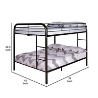 Raina Twin Over Twin Bunk Bed, Silver Metal Frame Attached Side Ladder - BM340946