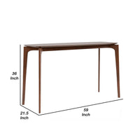 Ebik Counter Height Table, 59 Inch Walnut Brown Solid Wood Top and Legs - BM340948