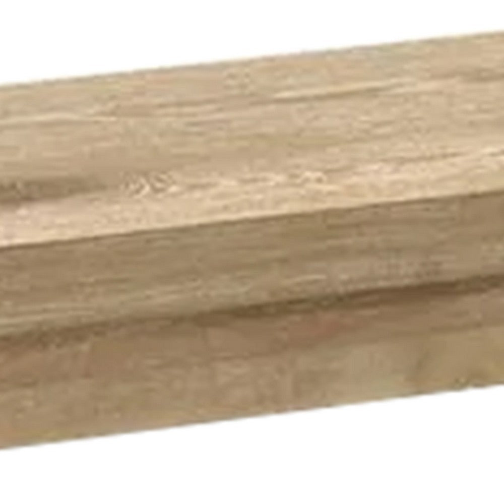 Edey Dining Bench, Rounded Corners, 51 Inch Oak Brown Solid Rubberwood - BM340949