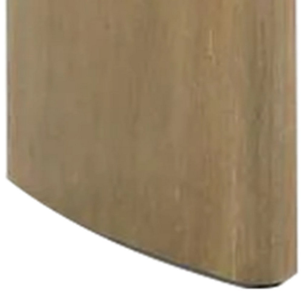 Edey Dining Bench, Rounded Corners, 51 Inch Oak Brown Solid Rubberwood - BM340949