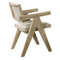 Gexy Dining Side Chair Set of 2, Brown Oak Veneer, Gray Polyester Seat - BM340950