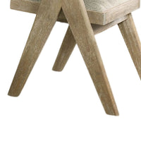 Gexy Dining Side Chair Set of 2, Brown Oak Veneer, Gray Polyester Seat - BM340950