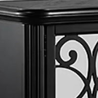 Hixe Dining Sideboard Server, 60 Inch, 1 Drawer w 2 Cabinets and Open Wine Rack, Black - BM340955