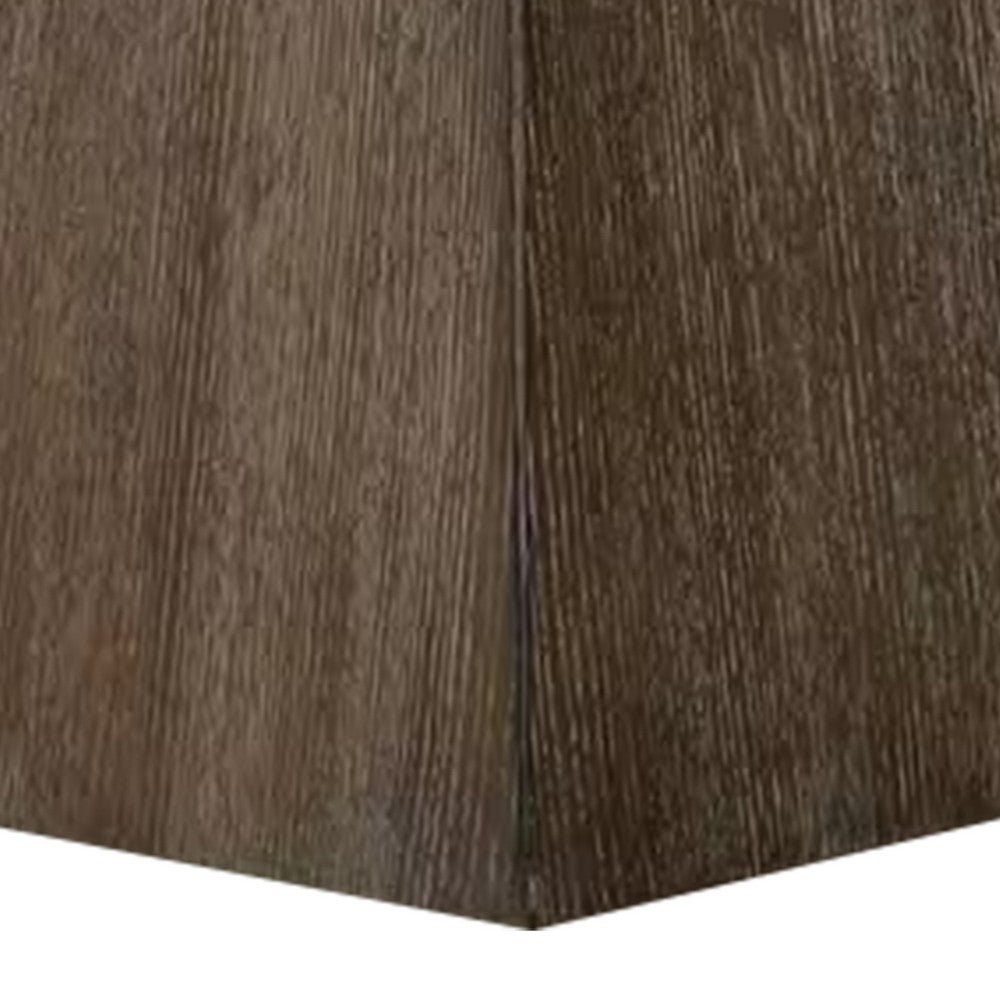 Asten Side End Table, 22 Inch, Square White Marble Top, Walnut Brown - BM340956