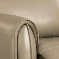 Sily Power Recliner Chair, Flange Trim, Foam Beige Faux Leather Seat - BM340959