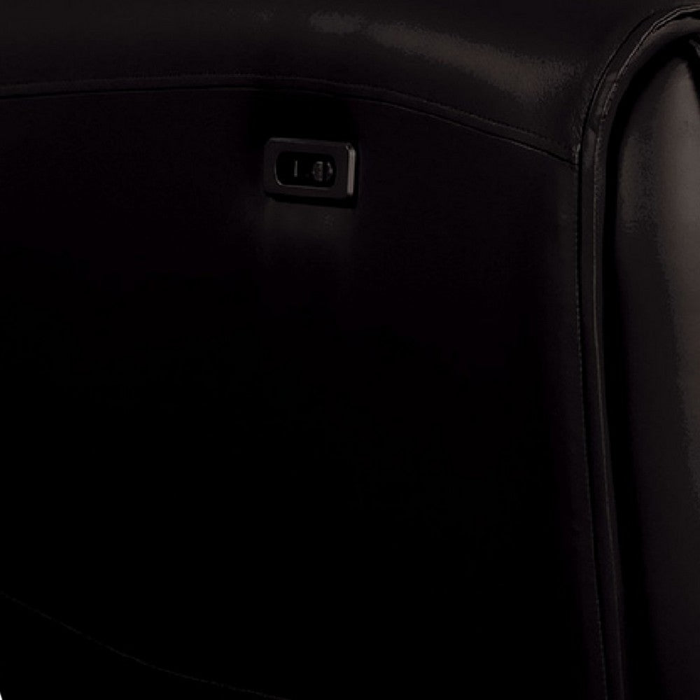 Sily Power Recliner Chair, Flange Trim, Foam Black Faux Leather Seat - BM340960