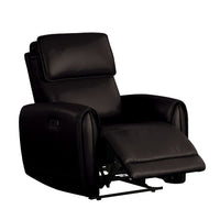 Sily Power Recliner Chair, Flange Trim, Foam Black Faux Leather Seat - BM340960
