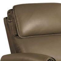 Sily Power Recliner Chair, Flange Trim, Foam Gray Faux Leather Seat - BM340961