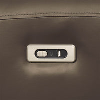 Sily Power Recliner Chair, Flange Trim, Foam Gray Faux Leather Seat - BM340961