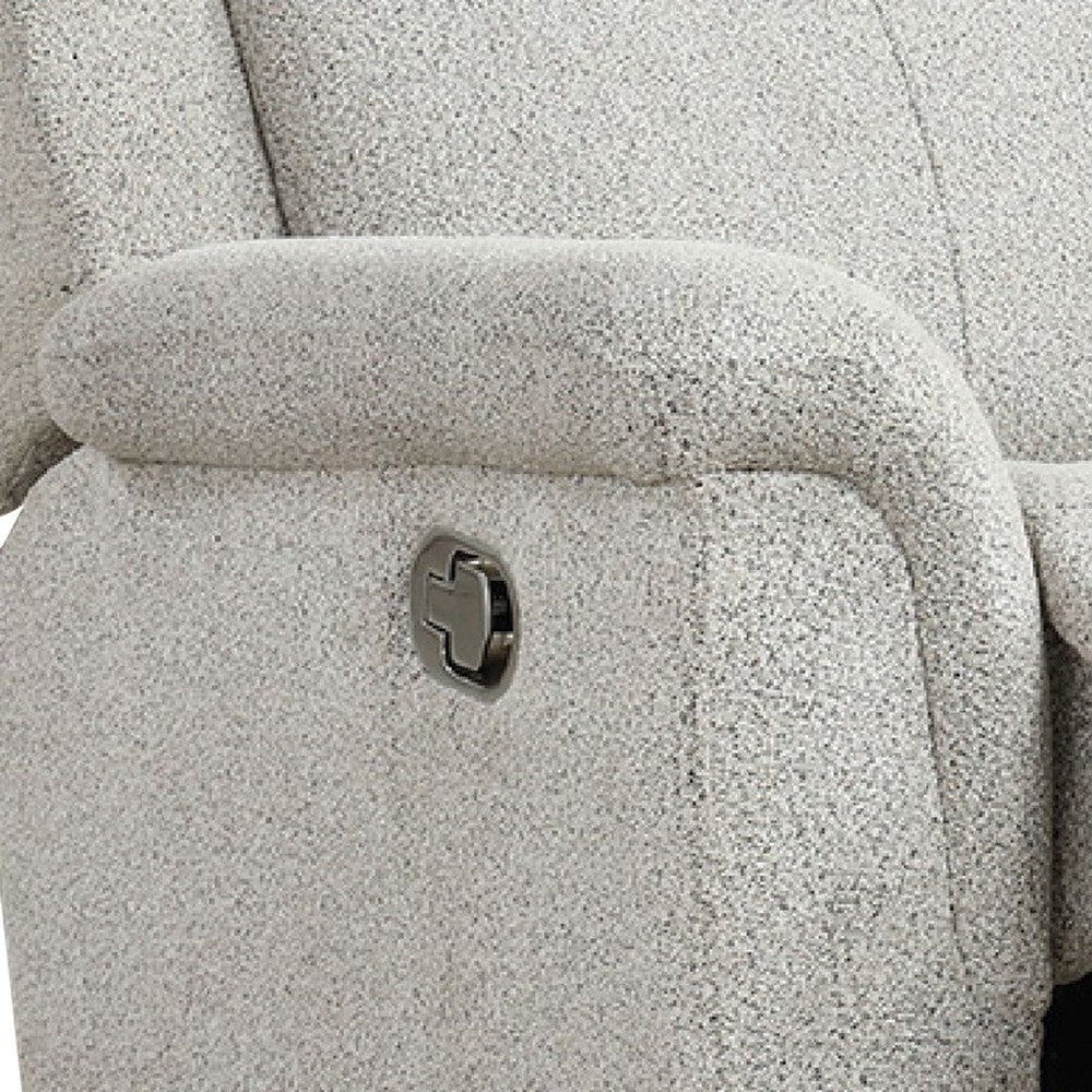 Becy Manual Glider Recliner Chair, Padded Track Arms, Light Gray - BM340962