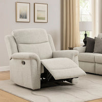 Becy Manual Glider Recliner Chair, Padded Track Arms, Light Gray - BM340962