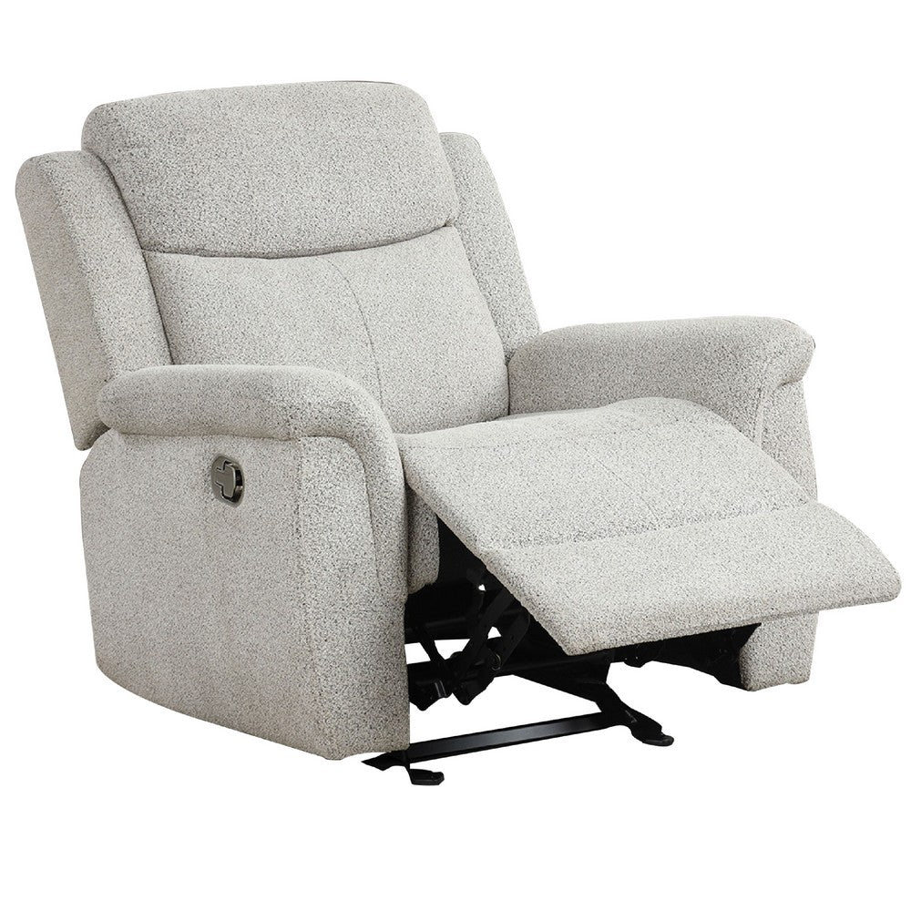 Becy Manual Glider Recliner Chair, Padded Track Arms, Light Gray - BM340962