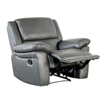 Larus Manual Recliner Chair, Pillow Top Arms, Dark Gray Leather Match - BM340965