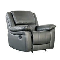 Larus Manual Recliner Chair, Pillow Top Arms, Dark Gray Leather Match - BM340965
