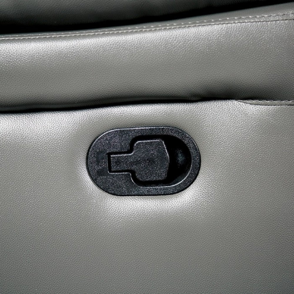 Larus Manual Recliner Chair, Pillow Top Arms, Dark Gray Leather Match - BM340965