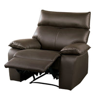 Ozy Manual Recliner Chair, Pillow Top Arms, Dark Brown Leather Match - BM340967