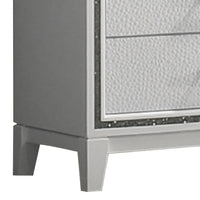 Lema Tall Dresser Chest, 5 Drawers with Acrylic Crystal Trim, White - BM340979