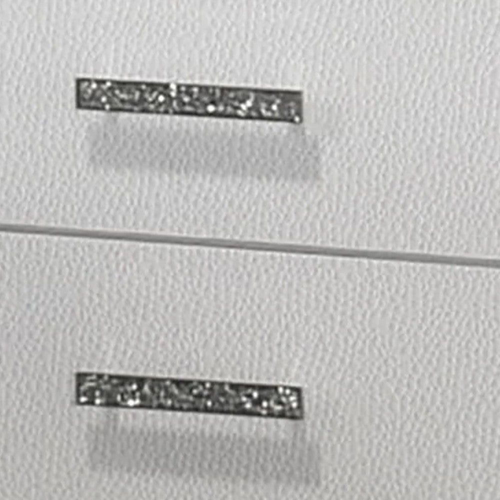 Lema Nightstand, 2 Drawers with Silver Acrylic Crystal Trim, White - BM340982