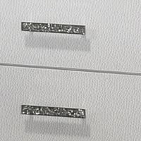 Lema Nightstand, 2 Drawers with Silver Acrylic Crystal Trim, White - BM340982