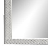 Dema Dresser Vanity Mirror, High Gloss White Textured Trim - BM340986