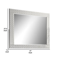 Dema Dresser Vanity Mirror, High Gloss White Textured Trim - BM340986