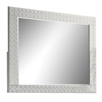 Dema Dresser Vanity Mirror, High Gloss White Textured Trim - BM340986